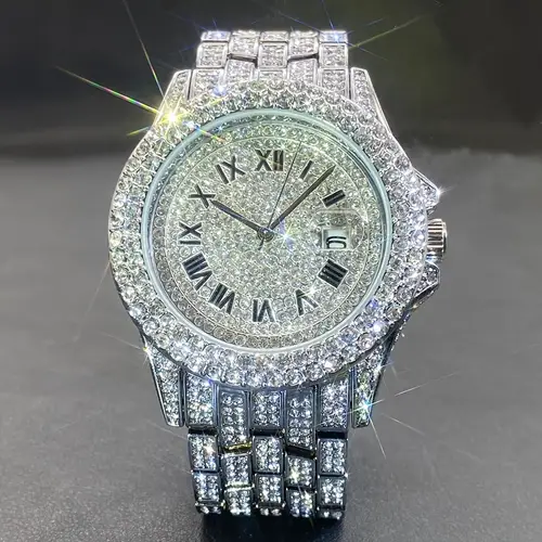 mens all iced mens date watch valentines day gift