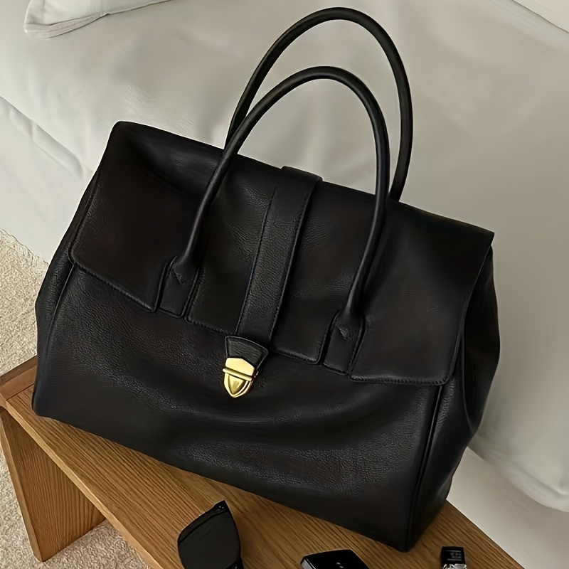 TEMU Autumn-winter Vintage High-end Women's Tote Bag, Large Capacity, Versatile Briefcase, Fits Laptop, Suitable For Daily , Business Travel, Etc
