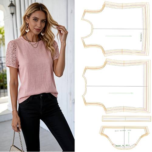dames naaiset, 1:1 kledingpatronen van papier, inclusief maten s-m-l-xl, versiering, met stapsgewijze instructies en hd kleurenillustraties, makkelijk voor beginners, ideaal cadeau voor naailiefhebbers, kleermakers en kledingmakers