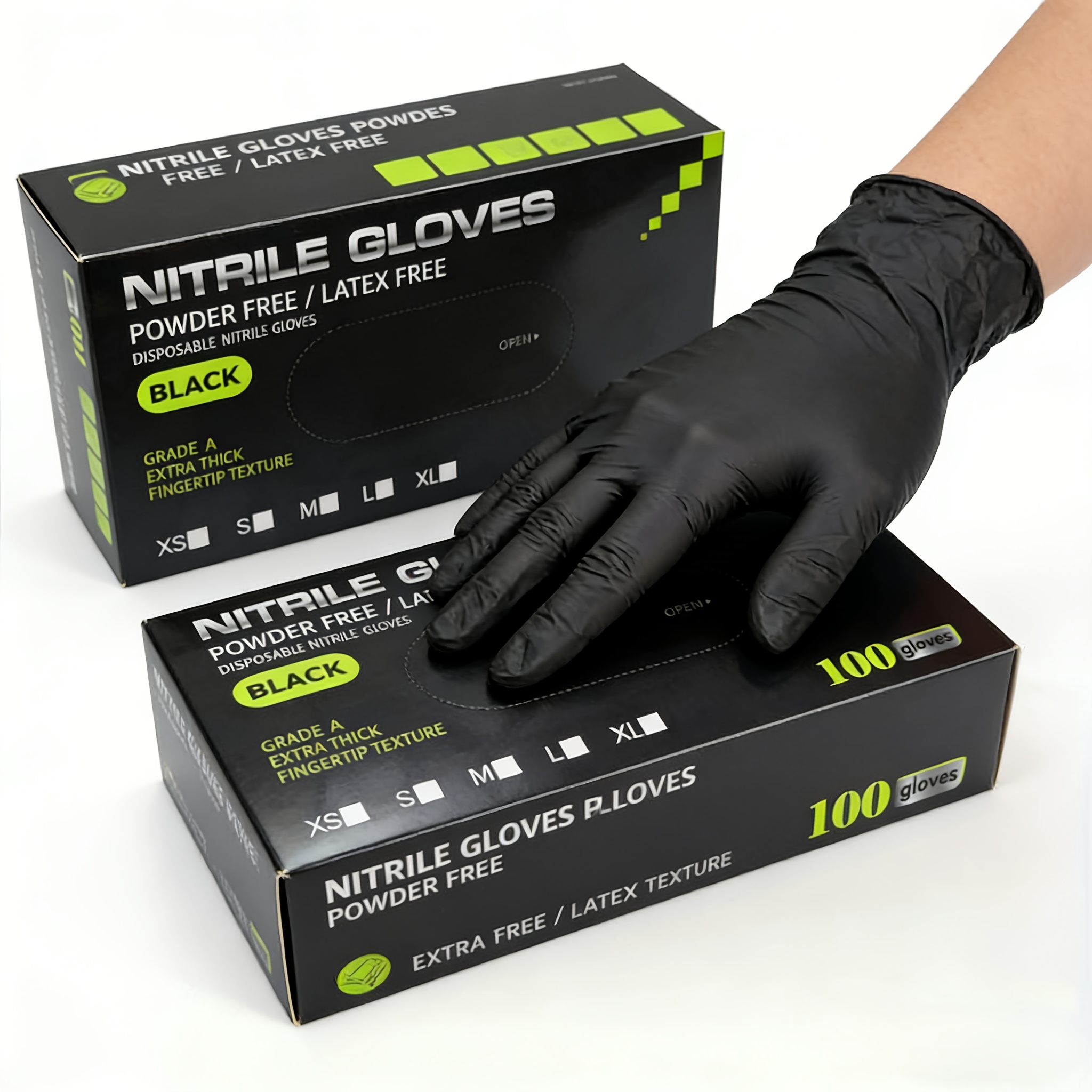 TEMU 100 Count Nitrile Gloves | 6 Mil Thickness, Latex-free, Chemical Resistant, Flexible Form-fitting, Tear Resistant, For, Automotive, Kitchen, Toilet, Car, Use