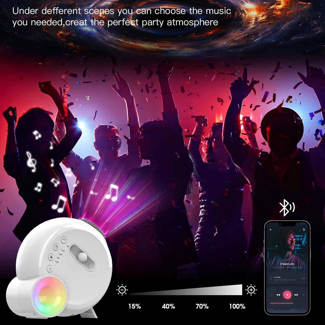 1pc 13 in 1 led projector lamp usb powered light with remote wireless built in microphone non waterproof desktop planetarium for decor ideal for christmas birthday party gifts details 3