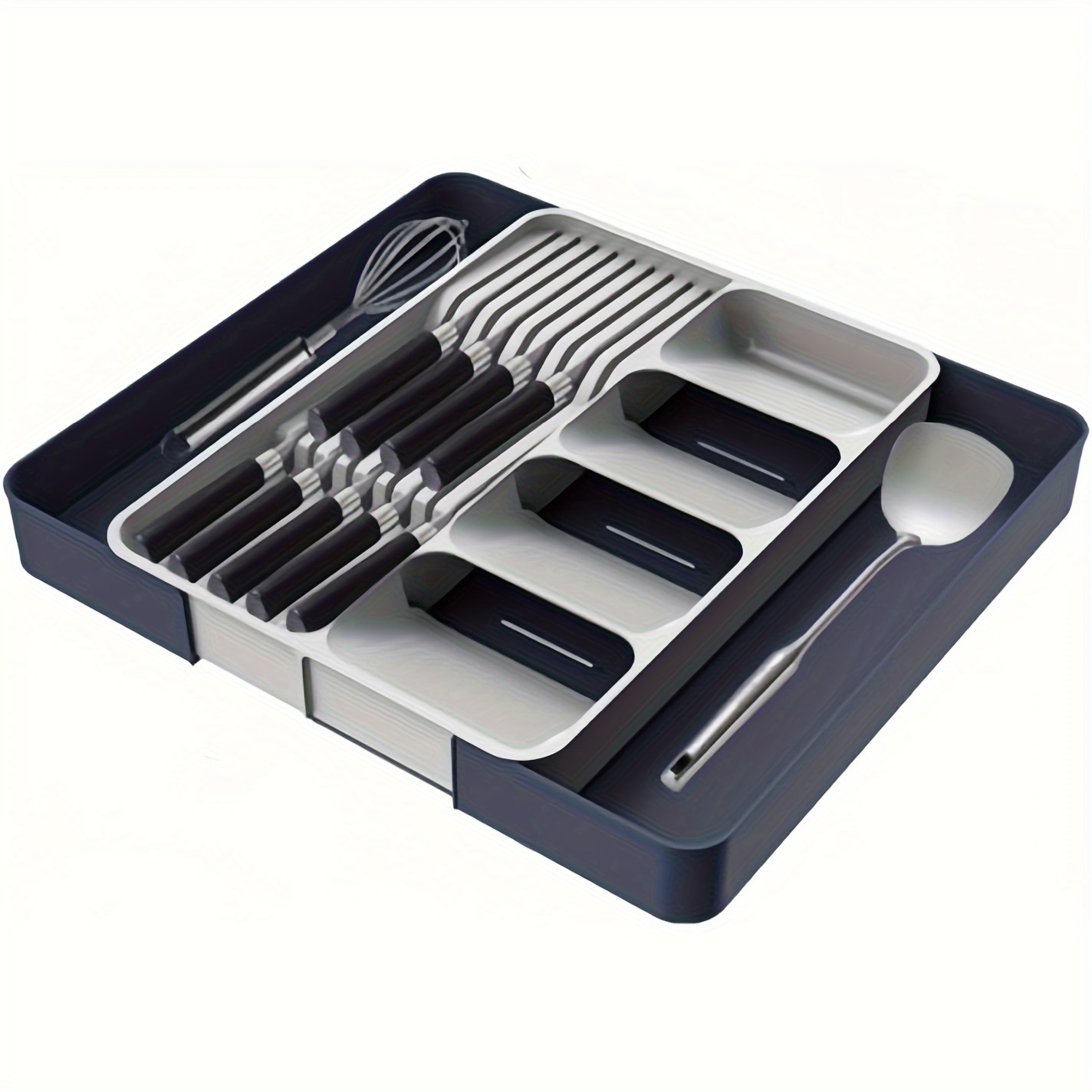 

Utensil Drawer Organizer Pp Material Flatware Organizers, Cutlery Drawer Organizer, Adjustable Plastic Silverware Organizer