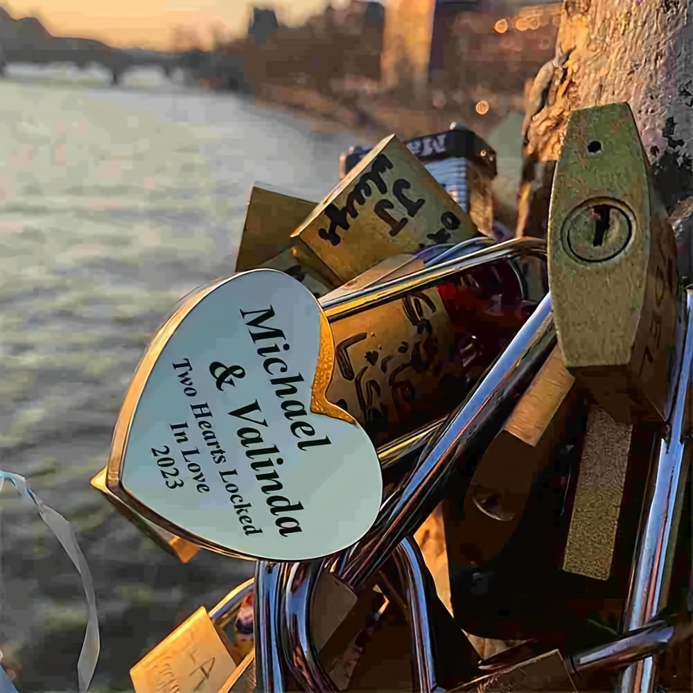 Personalized Laser-Engraved Heart-Shaped Lock