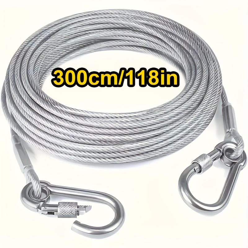 TEMU 1 Set Of Stainless Steel Clothesline With Durable Steel Wire Rope - , Easy To Carry, Perfect For Indoor/ Outdoor Laundry, Camping Accessories,