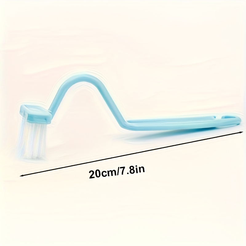 Blue V-Shaped Toilet Brush: Innovative S-Shaped Curved Design for Efficient Cleaning of The Toilet Bowl.