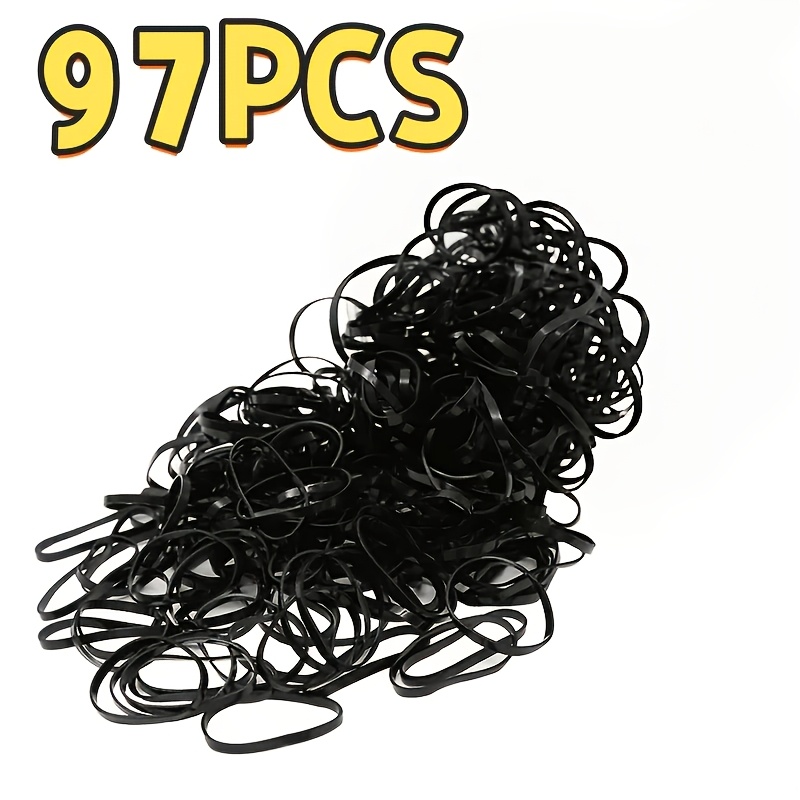 TEMU 97 piezas de bandas de goma negras, diademas para adultos, ligas para el pelo de mujer, bandas para el pelo, accesorios y elásticos para el pelo