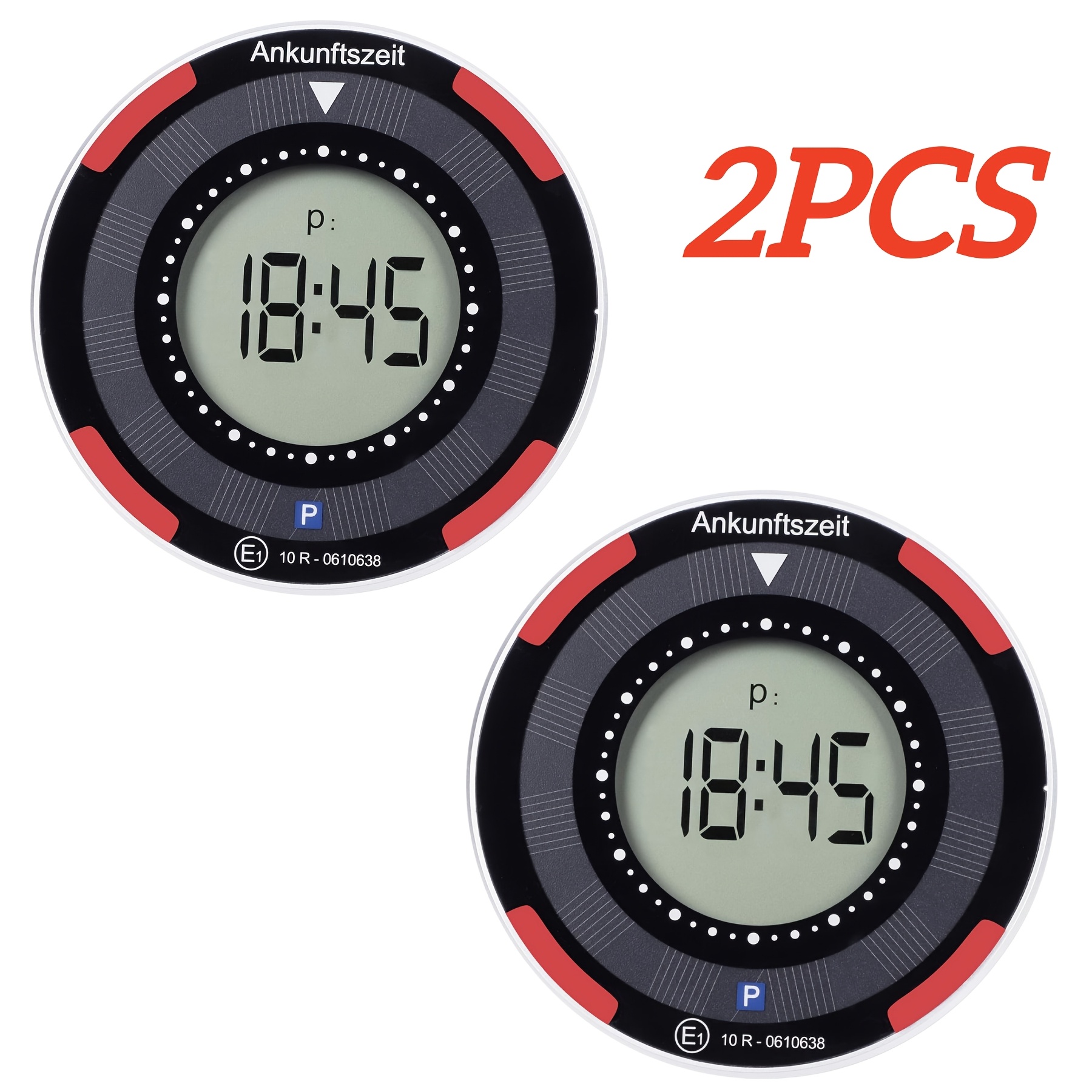 Image of Abs Round Solar Energy Parking Meter With Digital Display, Free Adhesive Strip, Anti-uv, Small Size, Large Function, Suitable As A Gift For Family, And Lovers