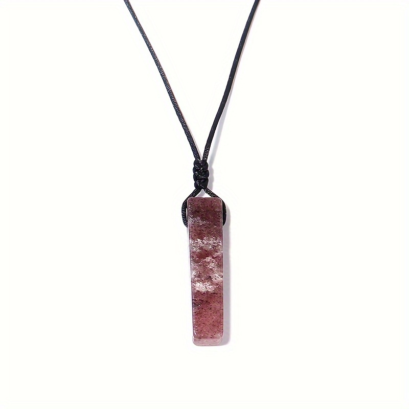 Handmade Natural Stone Rectangular Pendant Necklace