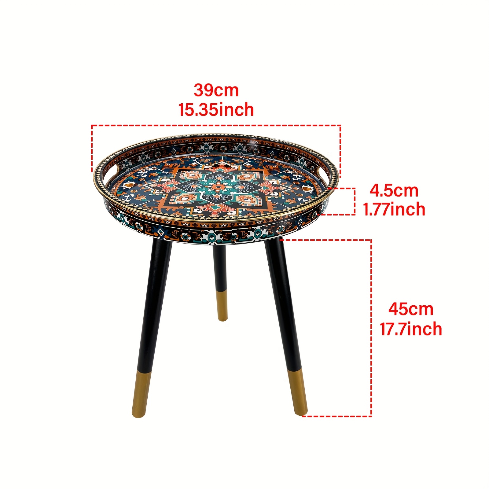 Luxury Round Sofa Side Table With Detachable Leg Tray - Elegant Mdf Table Suitable For Small Spaces, Assembly, Plastic & Fiberboard, Use In, Bedroom, Entryway