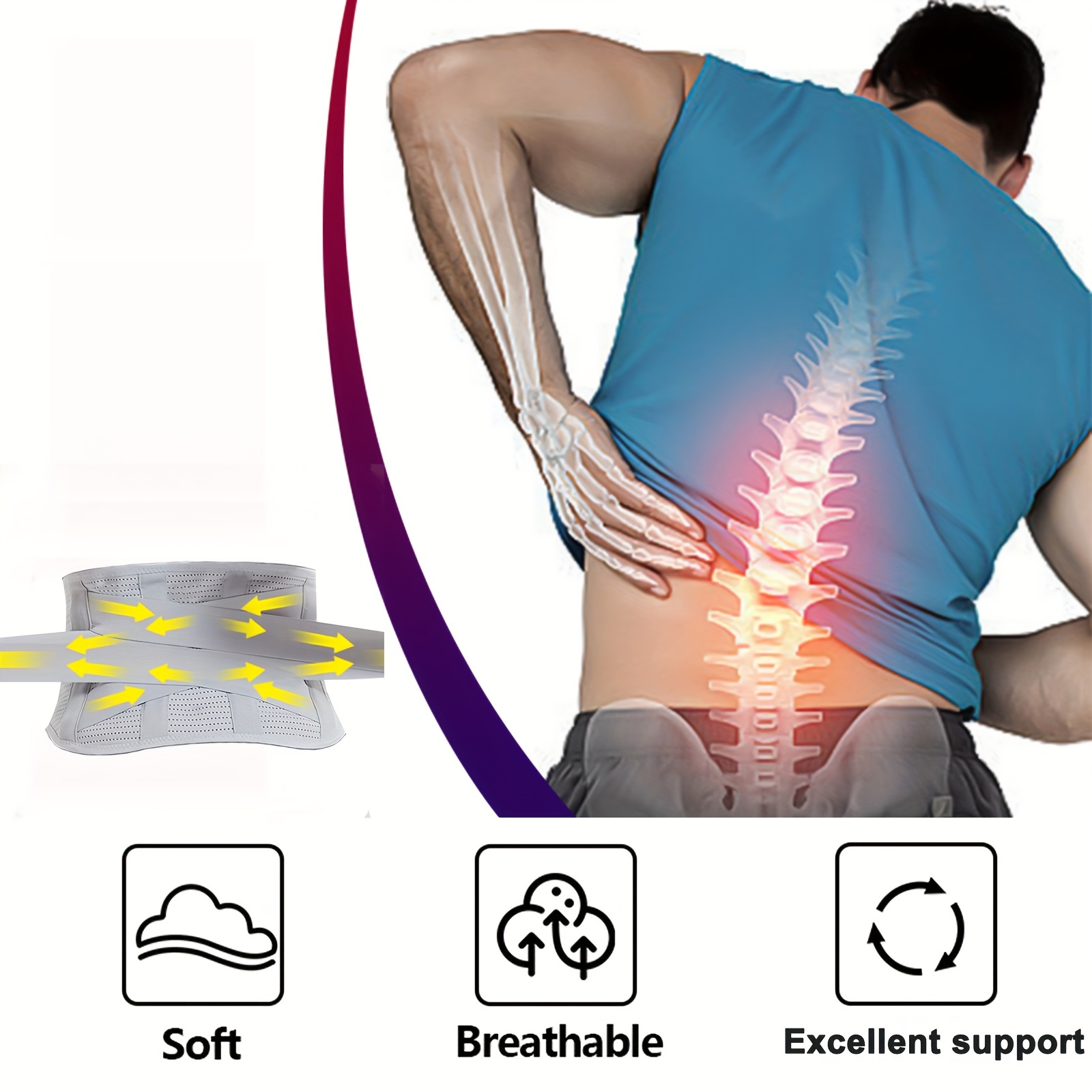 Back Braces For Lower Back Pain Relief With 4stays,breathable Back