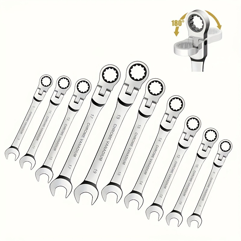 

Adjustable Ratchet Wrench Set, Multi-piece Set, Cost-effective, Versatile, Metal Material, For Automotive, Diy, , 2-in-1 Wrenches