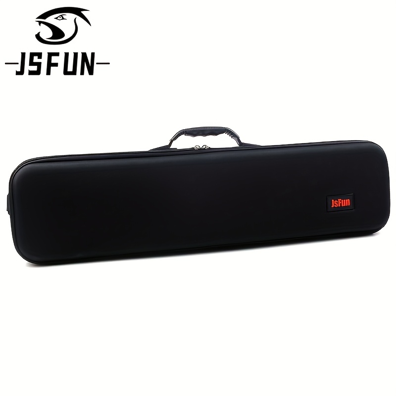 

Jsfun Black Eva Hard Shell Fishing Rod Case - Shockproof, Portable Storage Bag With Closure For Poles And Reels, Ideal For Camping And Travel, Fishing Bag