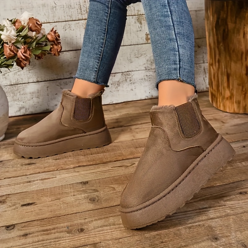 ZBYY Women's Suede Ankle Booties | Slip On Chunky Heel Boots With Side Zipper, Round Toe