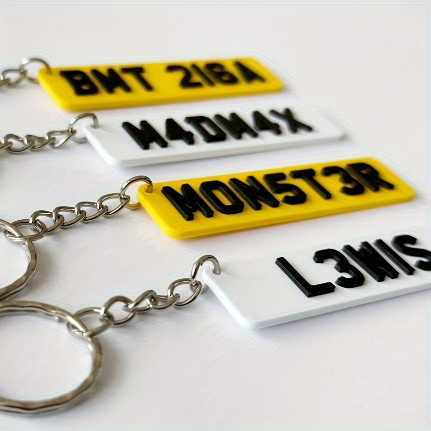 item picture Custom 3D Number Plate Keyring, Personalised Name Keyring, Registration Keyring, Custom Number Plate Keyring, New Pass Driver, Keyring Gift