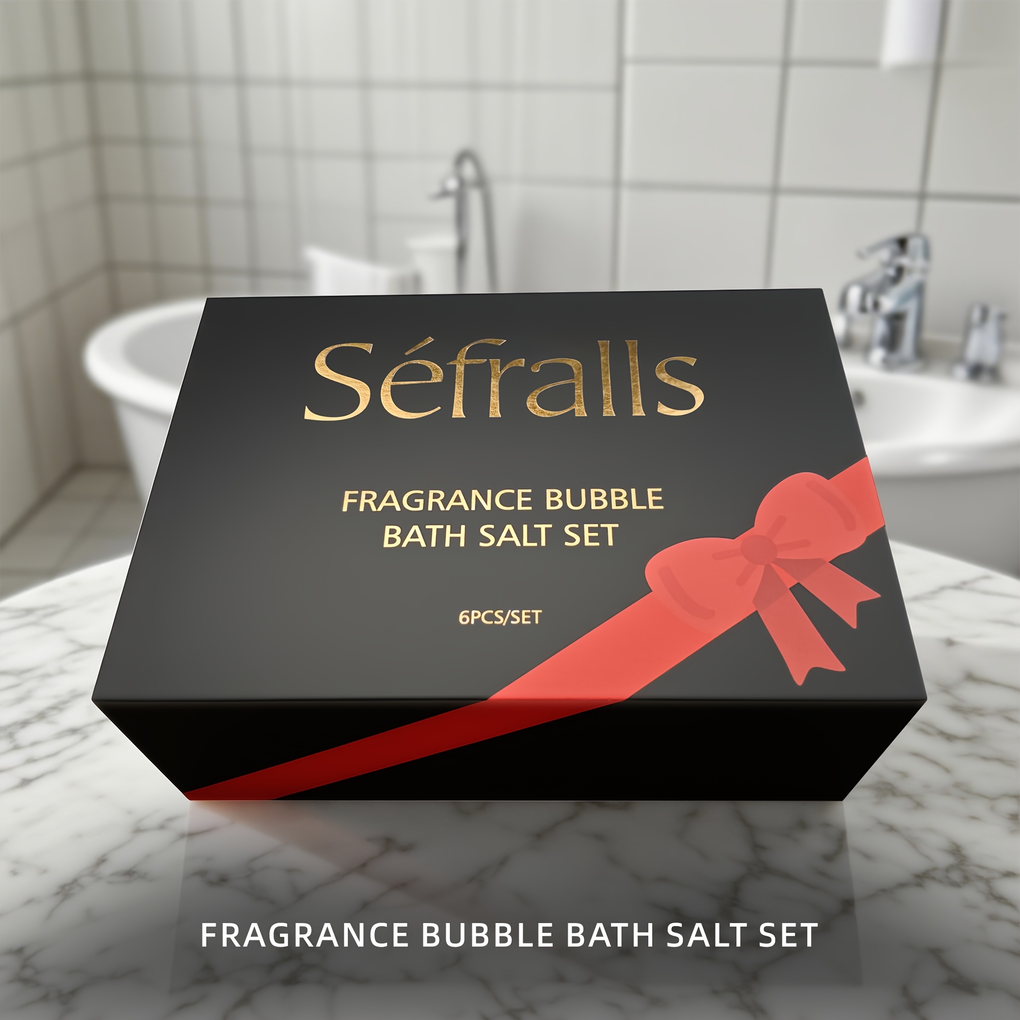 TEMU Sefralls Scented Bubble Bath Salts 6pcs/set, Gently Cleanses The Body, Deep Cleansing And Moisturising, Natural Handmade Scented Bubble Bath