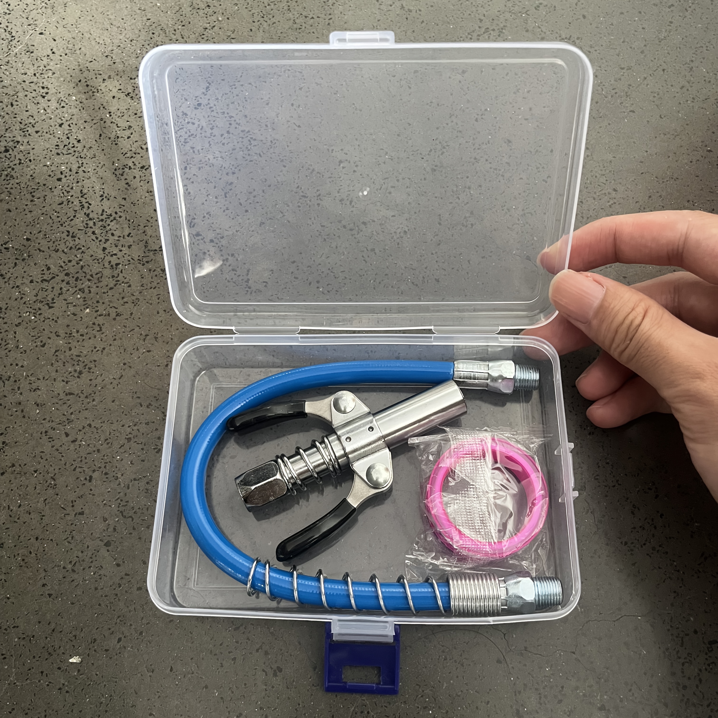 TEMU Self-locking High-pressure Grease Gun Set | 10000 Psi High Pressure, Quick Release, Durable Steel, Efficient Lubrication Grease Gun | Durable
