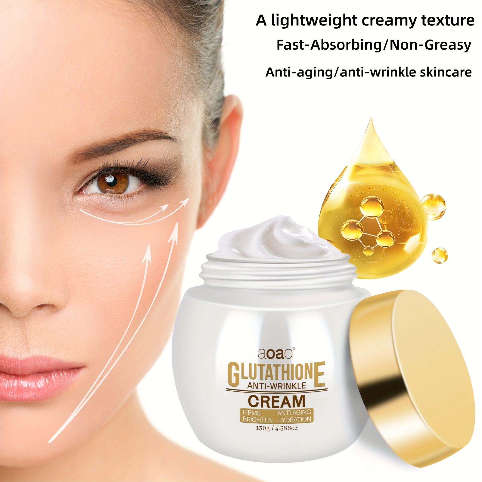 * Cream Texture of Glutathione Cream Absorbs Quickly * Tightens, And  Brightens The Skin. * a Moisturizing Cream for * And Neck That Provides And  