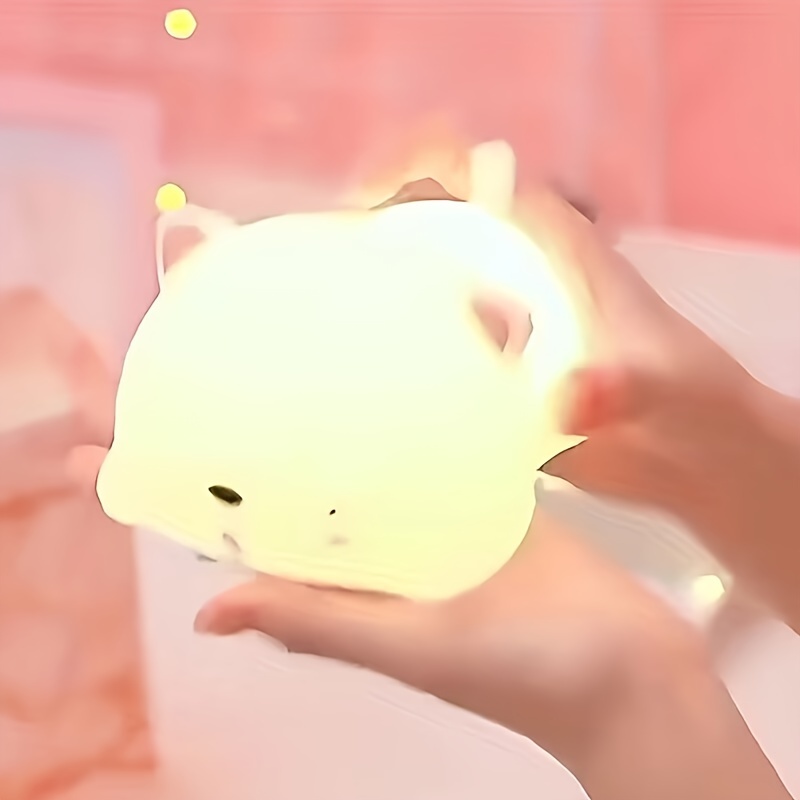 

Usb Rechargeable Led Cute Kitten Night Light - Creative Cartoon Cat Design, Touch Control, Perfect For Home Decor And Birthday Gifts