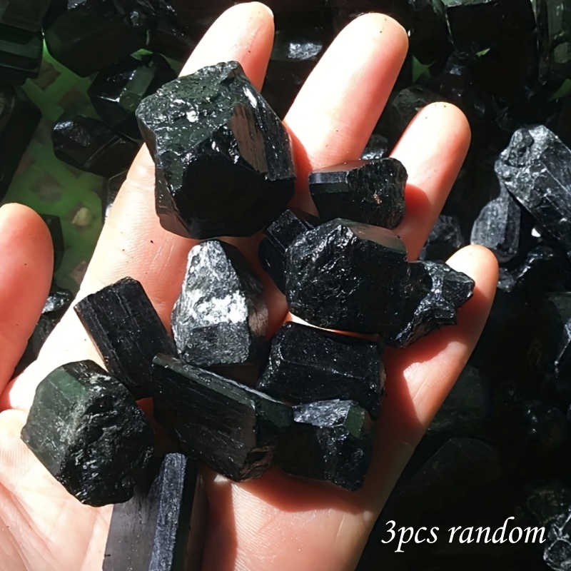 Image of Natural Black Tourmaline Random Shape Crystals Stone For Home Decor, Aquarium Decoration, Crystal, Terrarium, Fountain Filler Stone, Holiday Gift, Jewelry Making, Aromatherapy, Collection