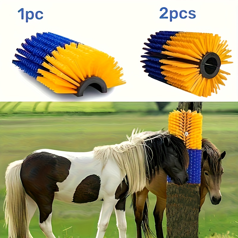 Livestock Scratch Brushes (2-Pack) - Extra Long Handheld Massagers For Horses & Cattle