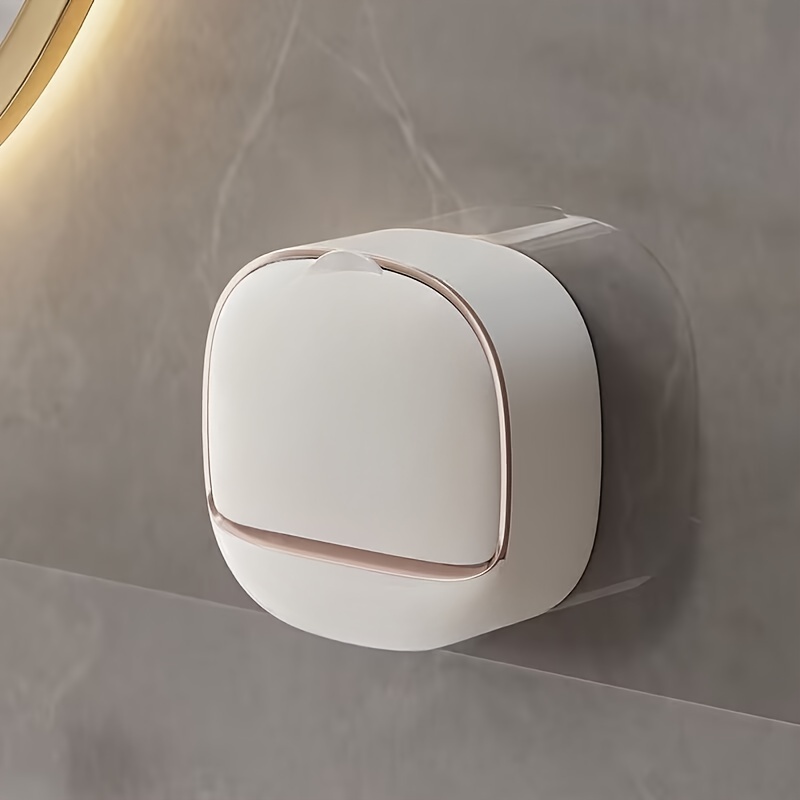 TEMU Wall-mounted Soap , Round Plastic Soap Dispenser, No-drill Bathroom Soap Tray, High-end Drainage Storage For Handmade, , And Soaps, Home & Kitchen Bathroom Accessory