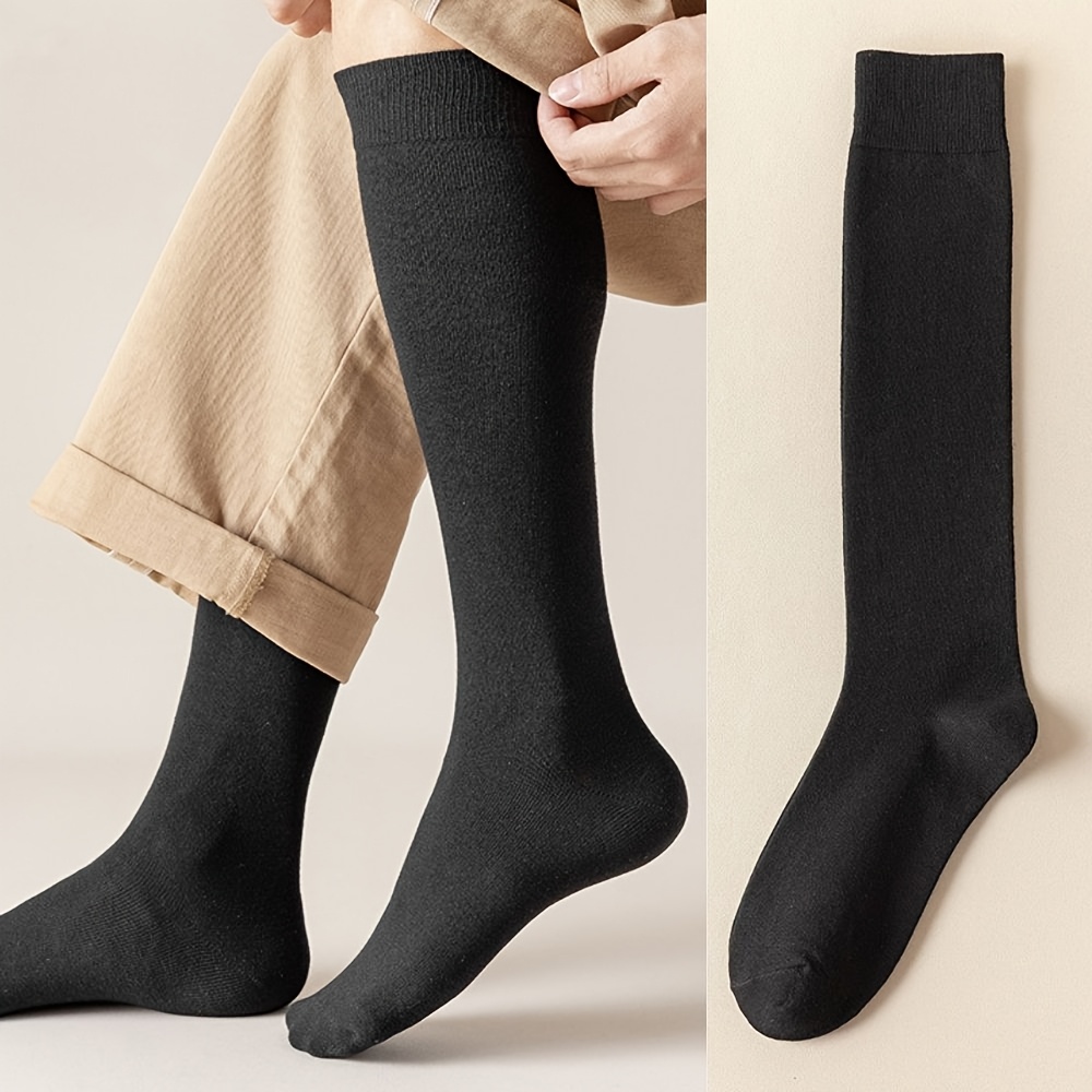 TEMU Men's Thin Long Calf Socks, Lightweight, Breathable And Comfortable For Daily Wear In , Men's Socks And Hosiery