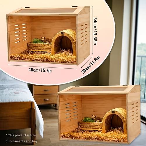 Small Pet Cage, Hamster Cage, with Ventilation And Panoramic View, Suitable for Small Pets