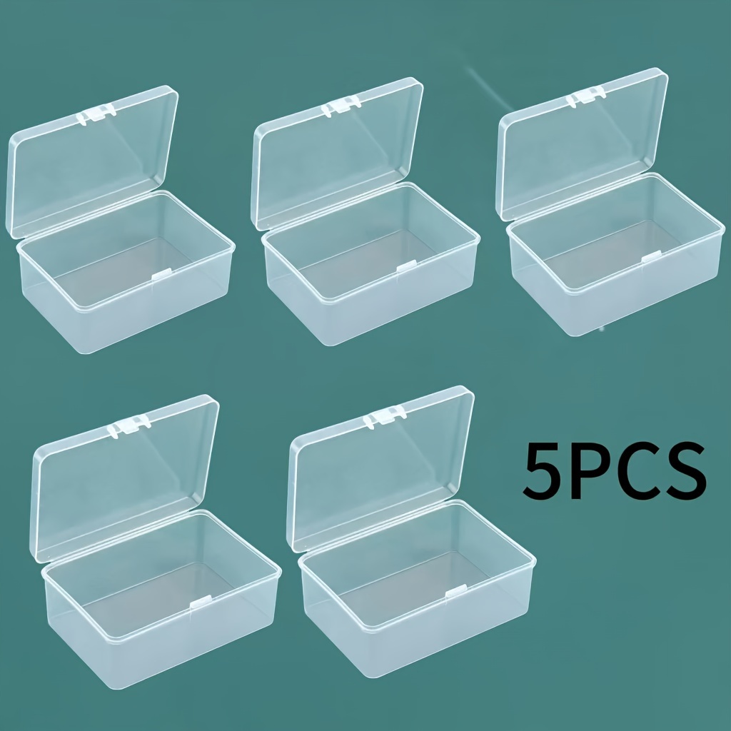 

5pcs Clear Acrylic Storage Boxes With Hinged - , Multifunctional Organizer For Office Supplies, Game Cards, And Data Cables, Office |clear Storage Design|hinged Lid Box