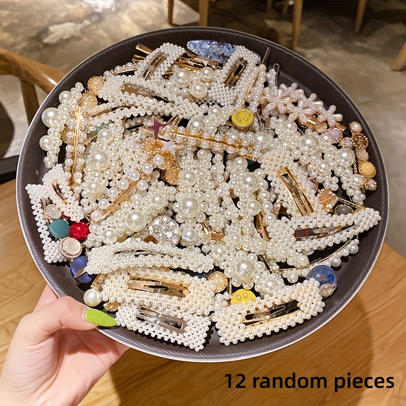 Random 12pcs Hair Clip Set, Hair Clips For Women, Teens, And, Hair Accessories, Elegant Spring Clips, Suitable For Bridesmaids, Daily Styling, Photoshoots, And As Gifts