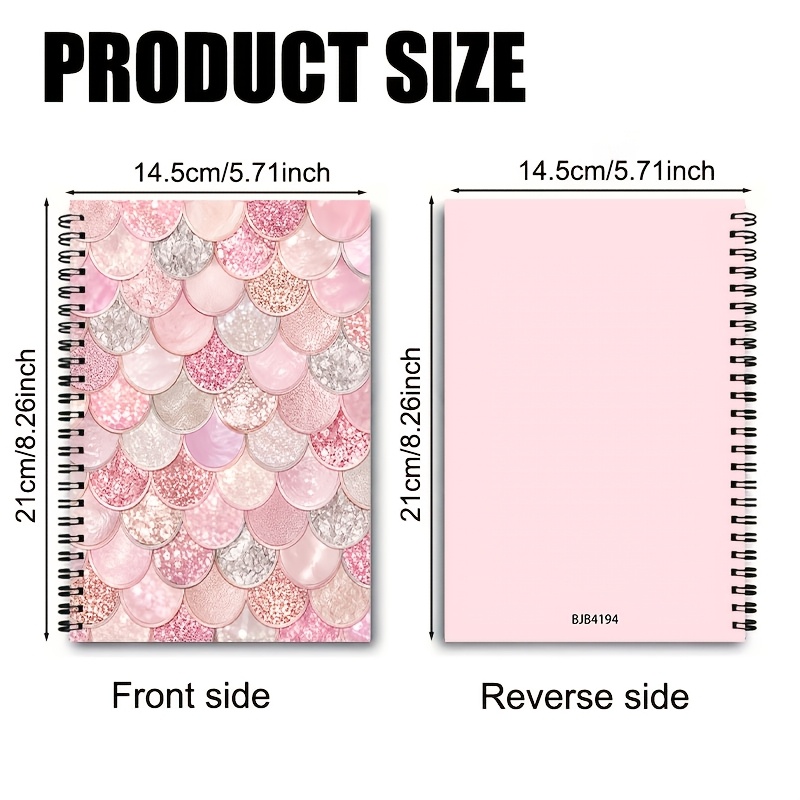 TEMU Colored Pattern Coil Notebook, (60 Pages), Therapeutic And Emotional Journal, Daily Notepad, Portable Gift, Suitable For Mood Diaries, Daily