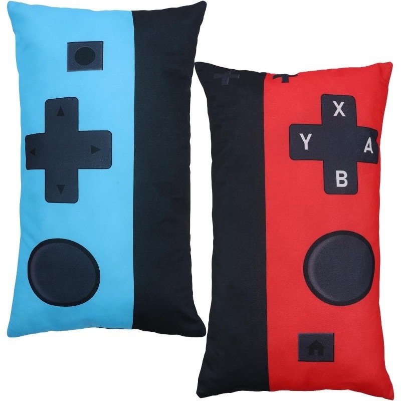 Image of Aulock 2pcs Soft Gaming Throw Pillow Cases For Boys - Video Game Room Decor Additions For Teens Men Gift Gamer Birthday Party Decorations, 12in X 20in Pillow Covers Stuffing