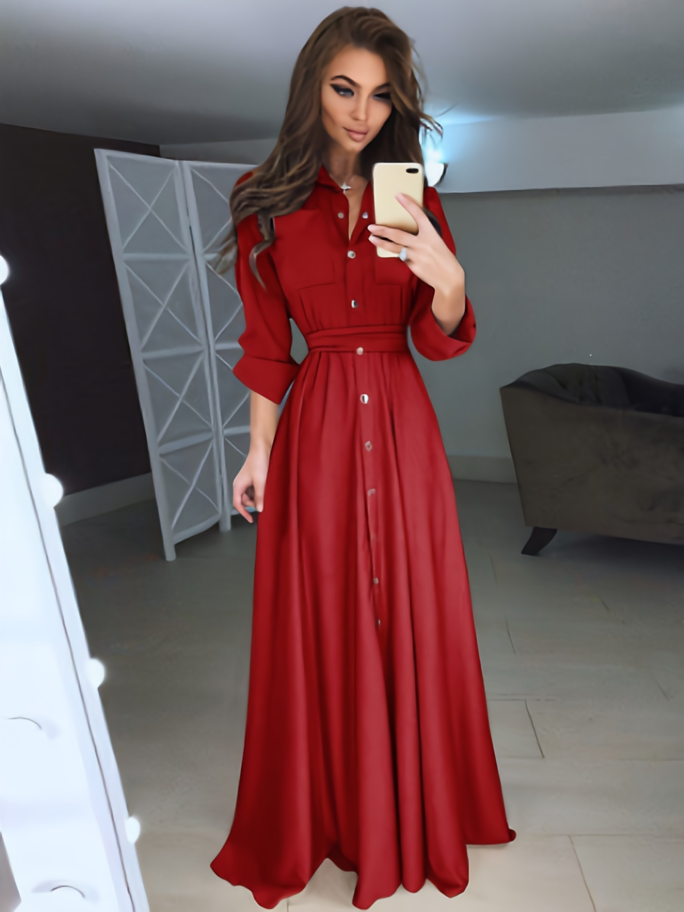 champagne bridesmaid dress long sleeve Sweetheart Long Sleeve A-Line Bridesmaid Dress in Champagne Rose main image 1
