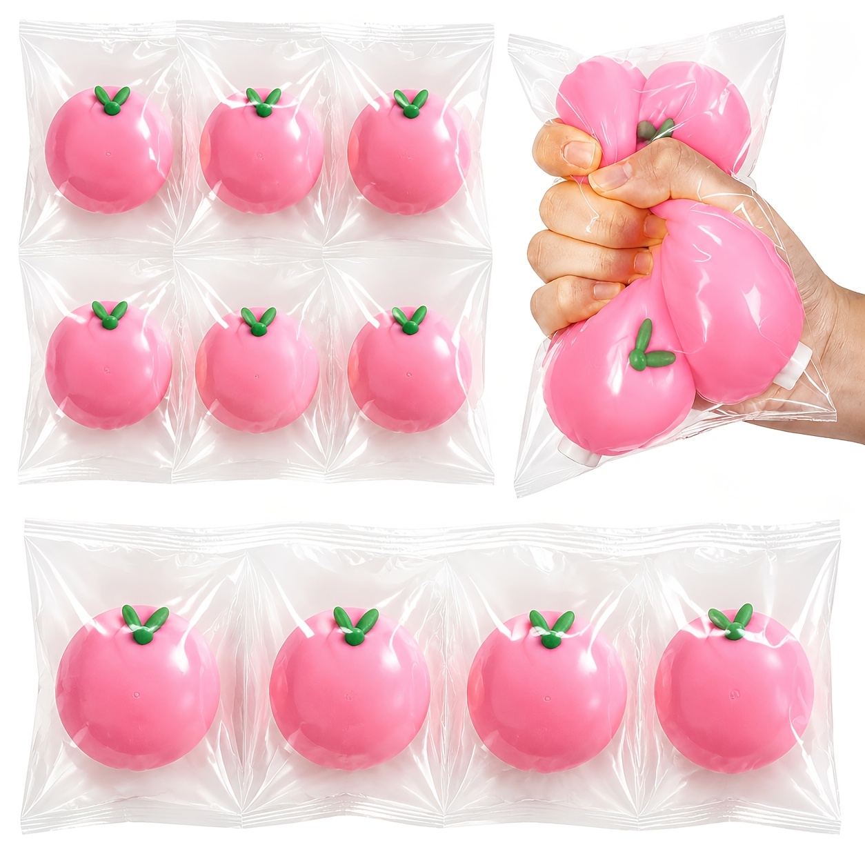 Realistic Play Food Squeeze Toys, Peach Design
