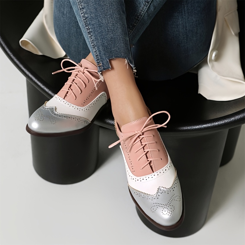 chinese dress ladies Amazon.com | Women's Closed Square Toe Low Heel Oxford Flats Vintage  Brogues Lace Up Pumps PU Leather Dress Shoes,Black,US5