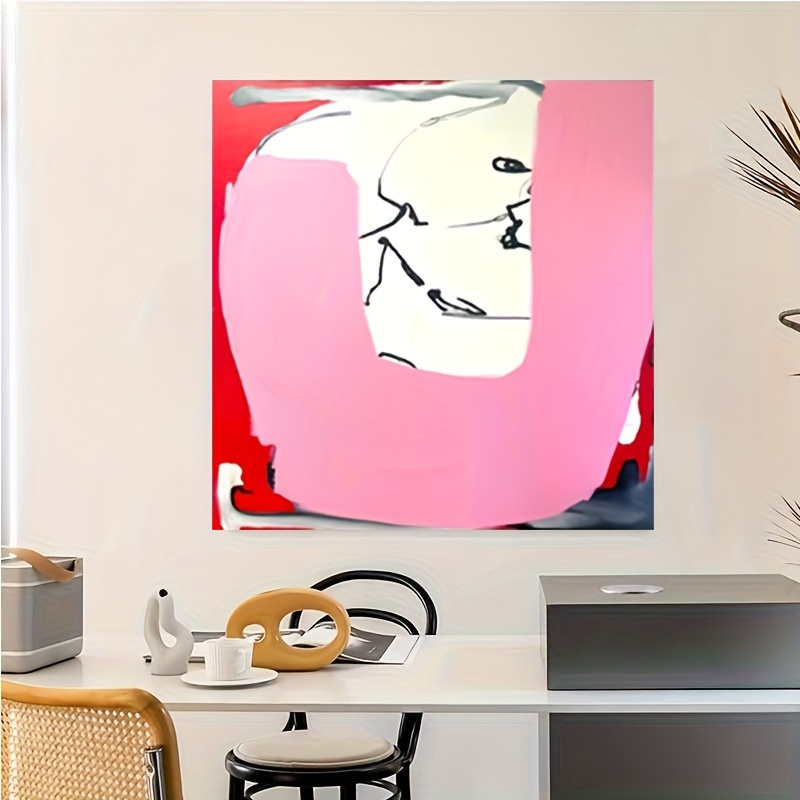 TEMU Cartoon Wall Art - Hand-painted, High-quality Canvas Painting For Living Room, Bedroom, Office, And More - Frameless
