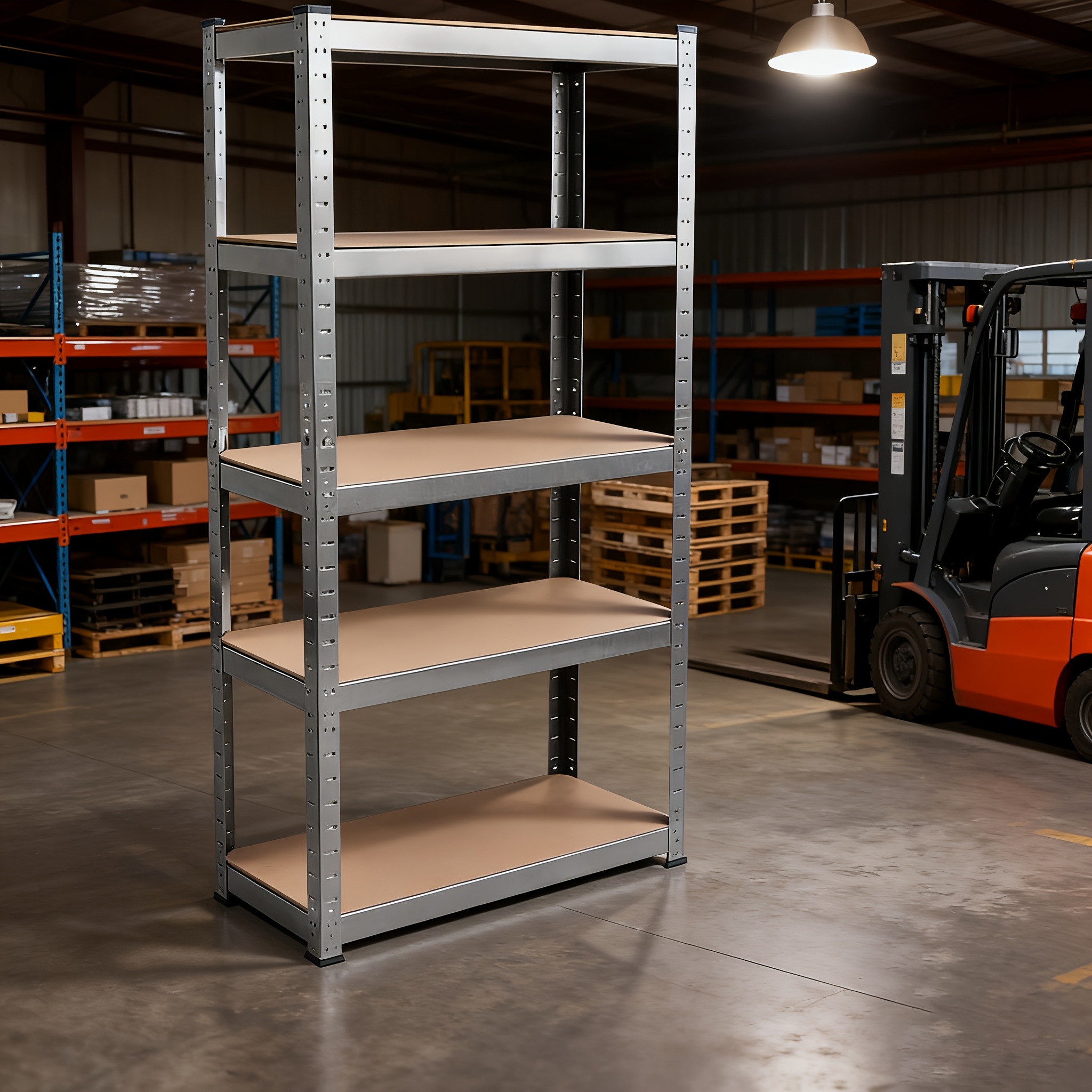 5-Tier Heavy-Duty Racking, Bolt-Free Industrial Storage Rack