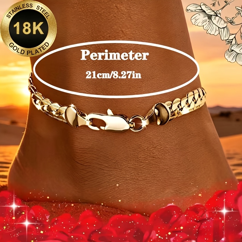 Women's 18K Gold-Plated Anklet with Birthstone, Elegant Design