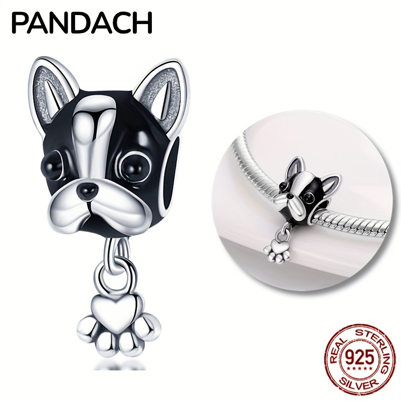 

100% 925 Sterling Silver Puppy Dog Dangle Pawprint Charms For Diy Bracelet & Necklace Jewelry Making