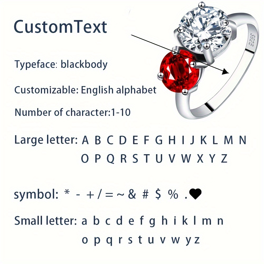 Customizable Engraved Name Letter Diy Ring ( Support Numbers Temu