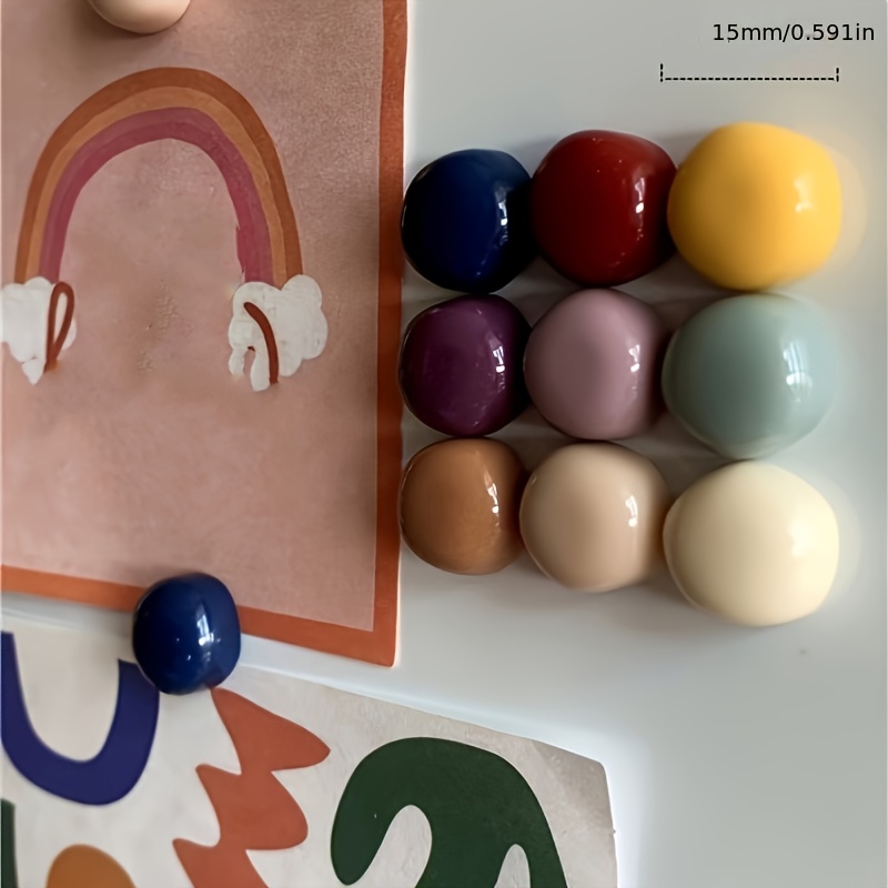 TEMU 8pcs Multicolor Pastel Fridge Magnets - Colorful Rounded Refrigerator Magnets, Kitchen Office Home Decor - Vibrant Colors, , Perfect Gift For