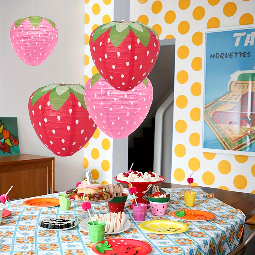 DIY String Glitter Strawberry Birthday Party Decoration Supplies