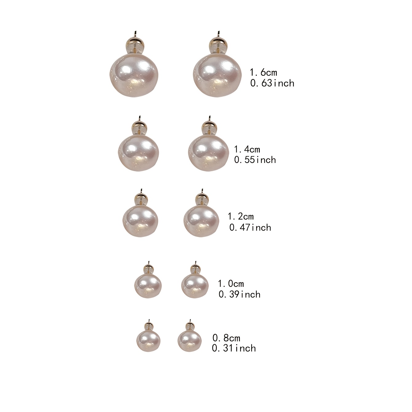 Milky White Mantou Bead Earrings Set, 5 Pairs