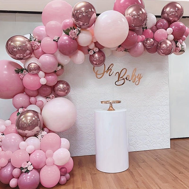 

97pcs, Rose Pink Balloon Garland Arch Set, Pink And Rose Golden Balloons, Baby Shower, Wedding Decor, Birthday Party Decor, Anniversary Decor, Women Party Decoration Supplies, Outdoor Decor