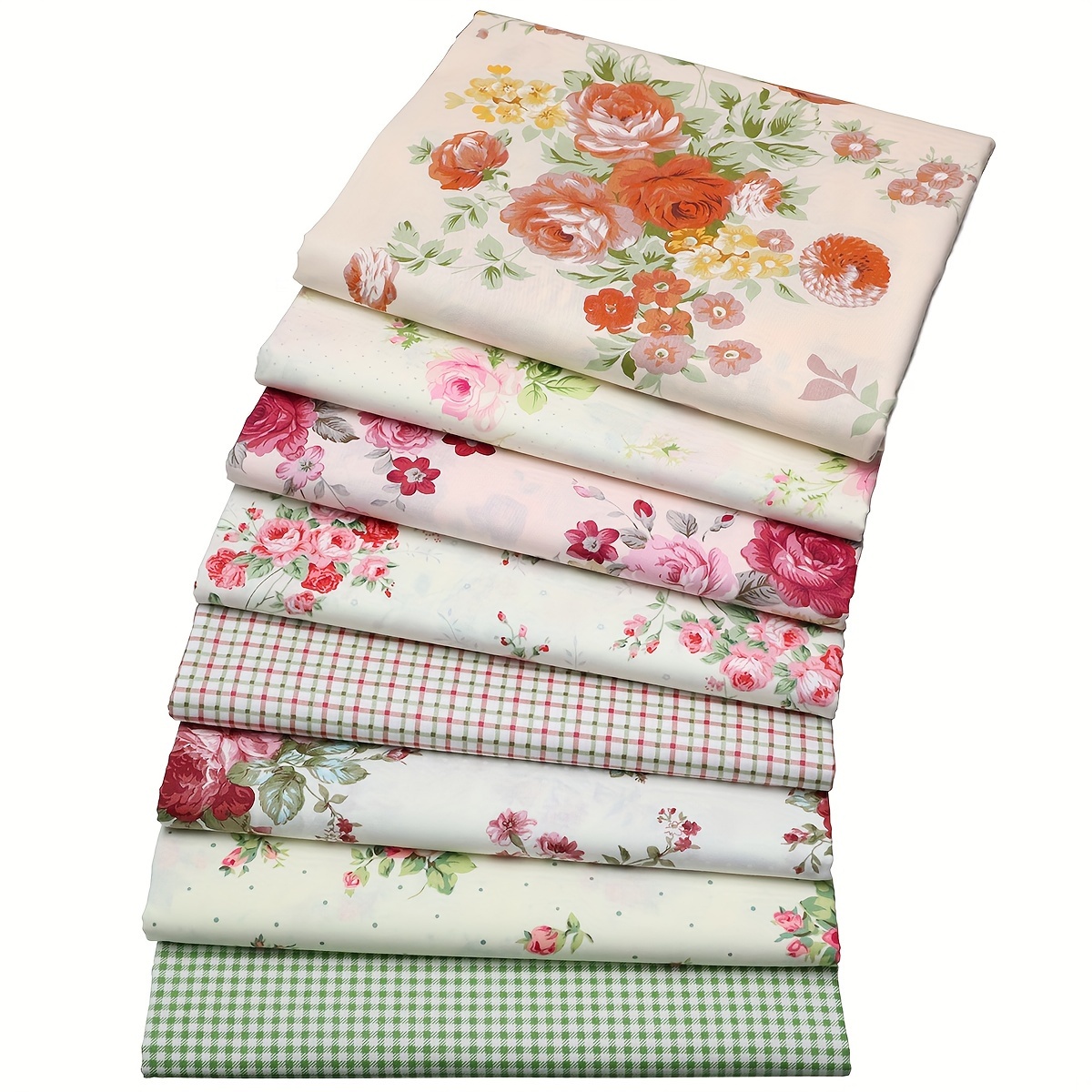 

Floral Cotton - 8 Pcs Quilting Fabric Bundles, Pre-cut Sewing Materials For Diy Crafts, Ideal For Adults 14+, Independent Kits, <27" Finished Projects, Lightweight Under 30 Lbs