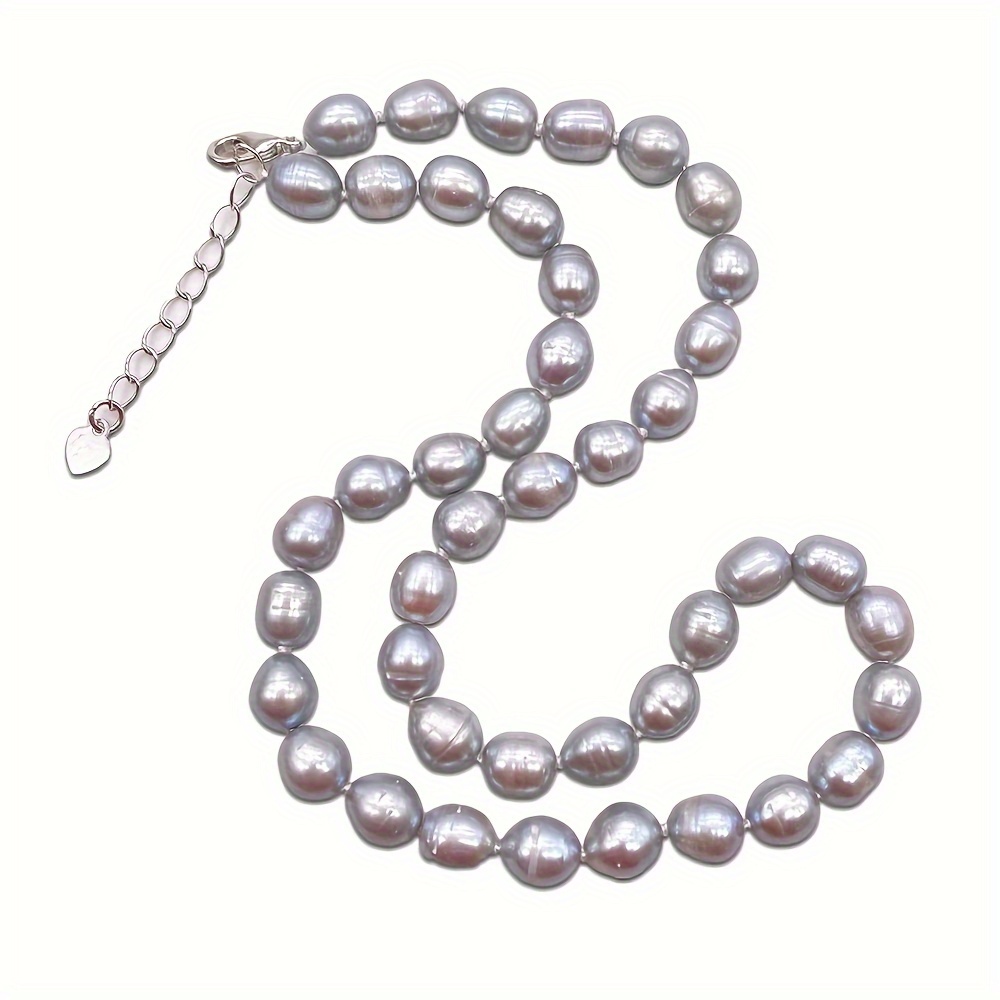 

Collier De Perles De Culture D'eau Douce Naturelle, Style Sobre Et Élégant, Parure De Bijoux Pour Le Cou