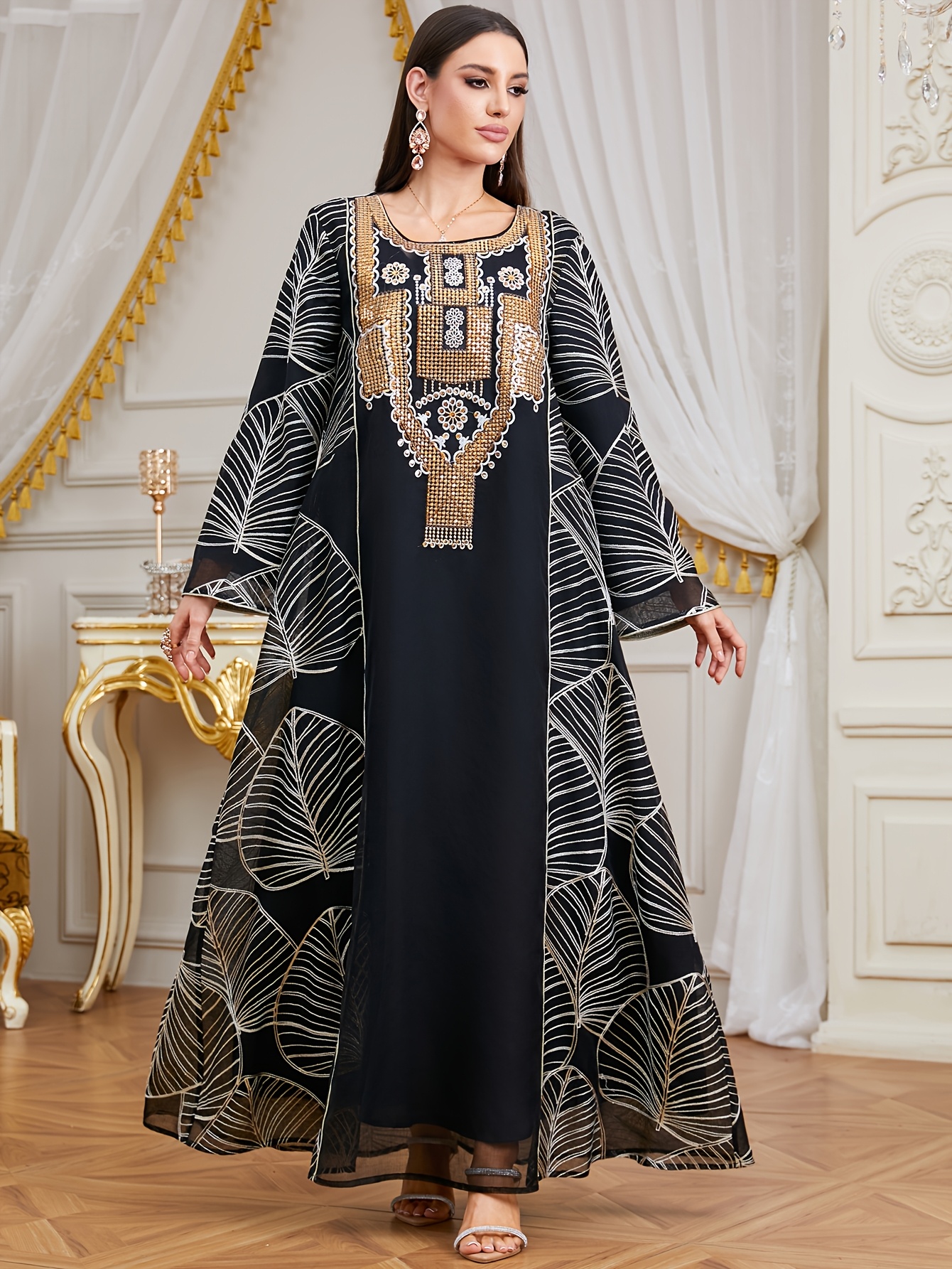 sequin kaftan dress sold on Temu United States