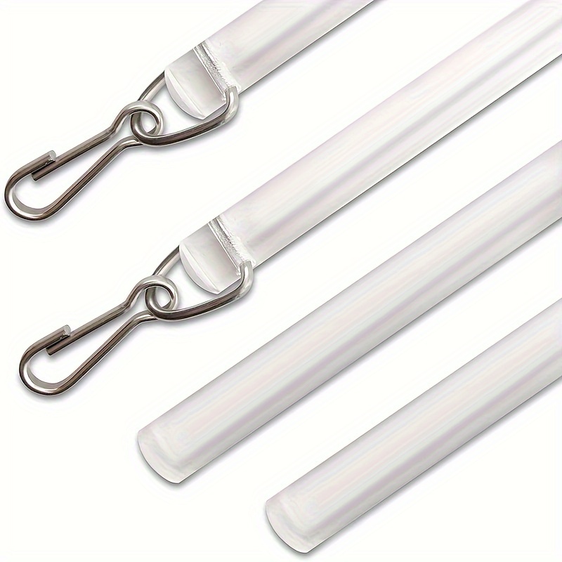 

Classic Style Acrylic Drapery Wand 17-inch With Hidden Hook, Clear Curtain Pull Rods 2-pack Set