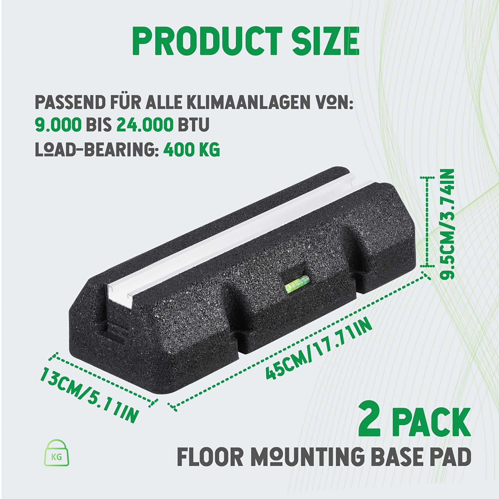 Image of 2-pack Shock Absorber Pads, Air Conditioner Vibration Dampers, Outdoor Unit Mounting Pads Eliminate Noise From Outdoor Air Conditioner Units Length, Rubber Material, Supports Up To 400 Kg