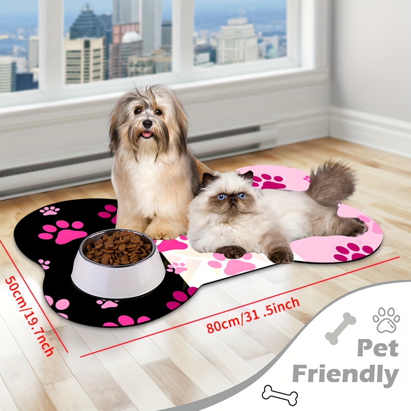 TEMU 1 tapis d'alimentation pour animaux de compagnie, anti-éclaboussures, absorbant, antidérapant, durable, facile à nettoyer, convient aux chats et