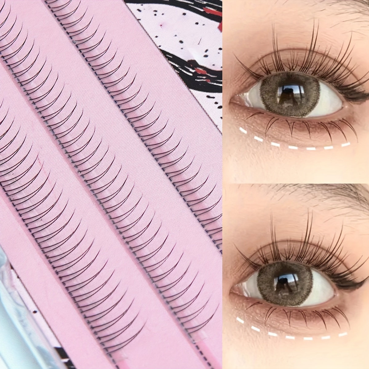 

120pcs Glueless Lower Eyelash Clusters For Extension 6mm/5-7mm Natural Plump Effect Suitable For Beginners Transparent